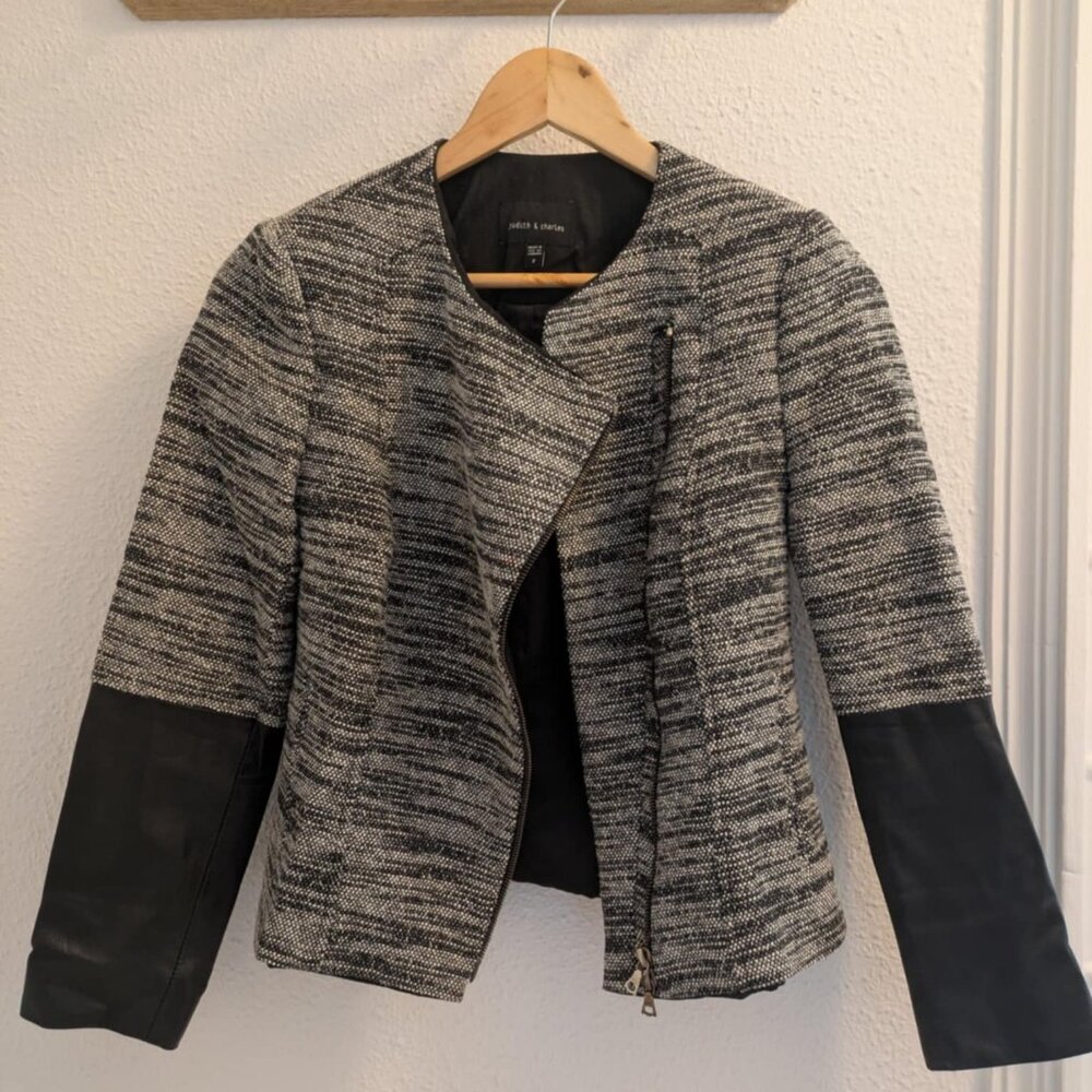 Judith & Charles Leather Blazer Size 2